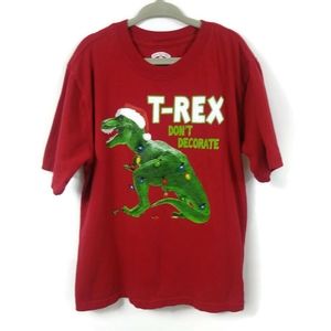 Holiday Time T-Rex "Don't Decorate" Dinosaur Christmas T-Shirt Size 6/7
